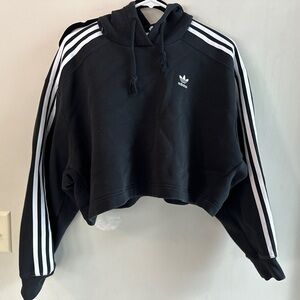 Adidas Black Hoodie with White Logo